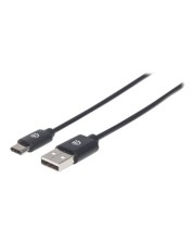 Manhattan USB-Kabel USB M bis USB-C M 2.0 3 m geformt Schwarz (354936)