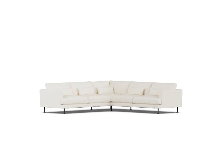 1898 Bredhult Sofa Jump Off White 1954-Schwarzer Stahl, Ecksofa F