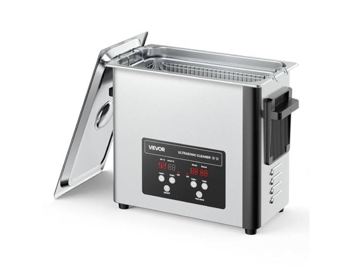 VEVOR 6L ultrasone reiniger, professionele ultrasone schonere machine met reinigingsmand en digitaal display, 120W roestvrij staal 40kHz reinigingsmachine voor horloges, scheermessen, sieraden, munten