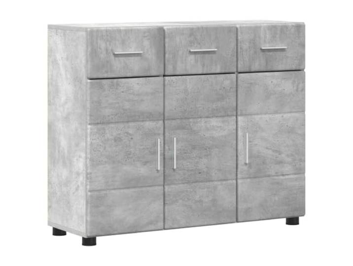 Buffet FLORIN 88,5 x 30,5 x 73 cm Beton grau Holzwerkstoff, mattes Finish, geräumiger Raum, einfache Montage, für Zuhause und Büro