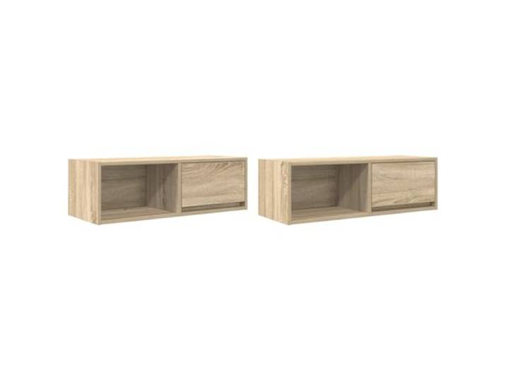 LMTYOENFG TV Wandschrank 2er Set Hängend 80x31x25,5cm Sonoma-Eiche Schwebendes Lowboard Set für Wohnzimmer und Schlafzimmer mit Schublade und Fach zur Wandmontage.
