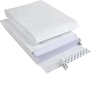 Tyvek Faltentaschen 11841, C4, weiß, ohne Fenster, haftklebend, 100 Stück