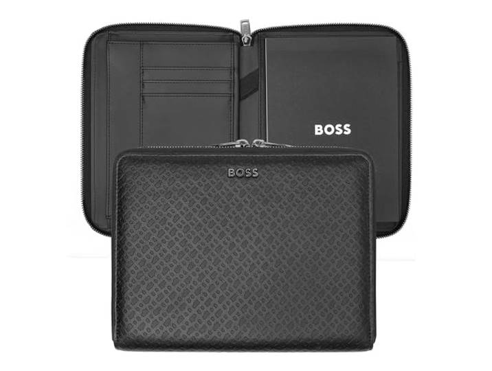 HUGO BOSS Monogram Conference Folder M Black
