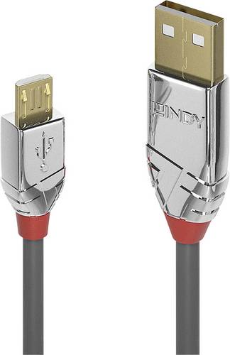 LINDY USB-Kabel USB 2.0 USB-A Stecker, USB-Micro-B Stecker 2.00 m Grau 36652