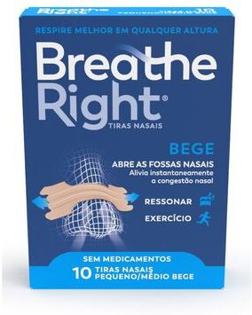 Tiras Nasais Breathe Right Pequenas Médias 10 un