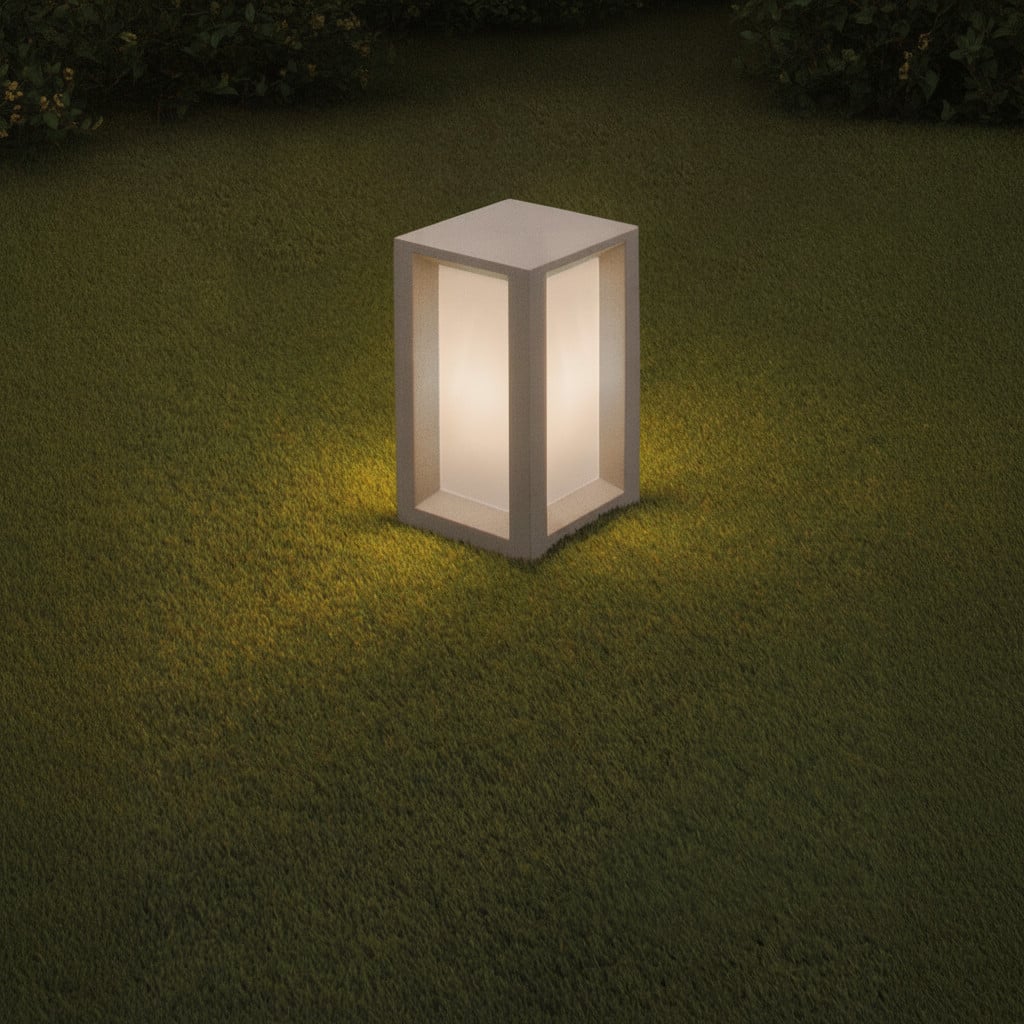 Vierkante tuinlamp Castro wit Lyora