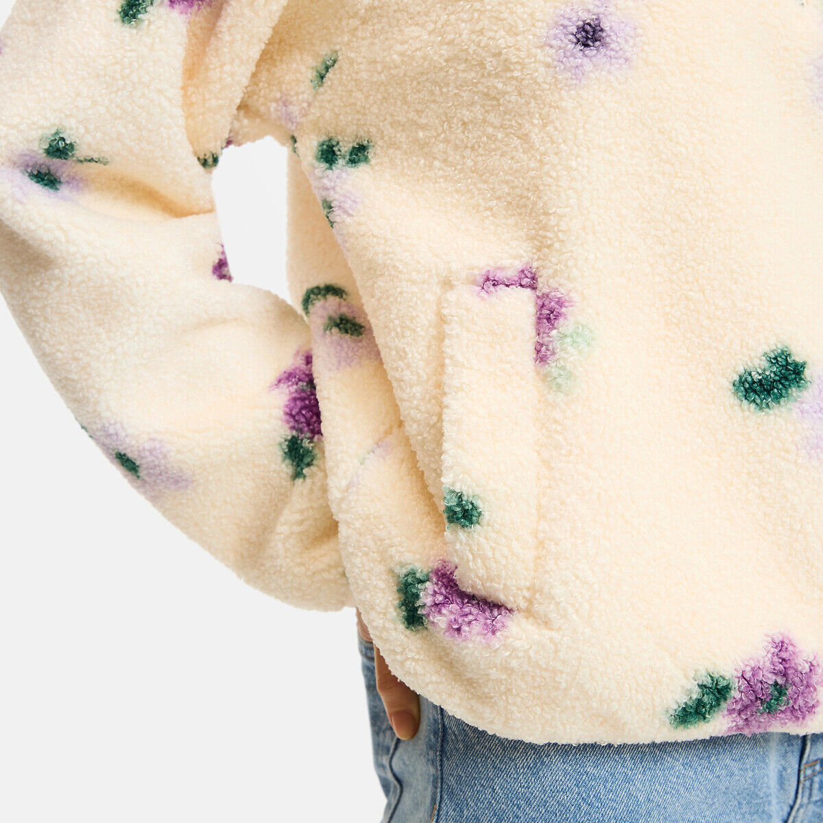LA REDOUTE COLLECTIONS Sweat à col camionneur, en sherpa imprimé floral