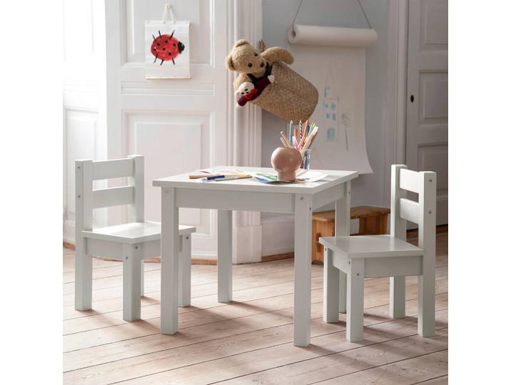 Kindersitzgruppe, Grau & Hellgrau, Kiefer, Teilmassiv, Modern, MID.YOU
