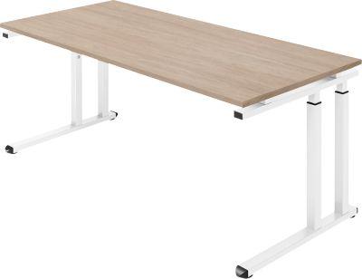 Schäfer Shop Select Schreibtisch SET UP, C-Fußgestell, 1800x800, eiche/weiß