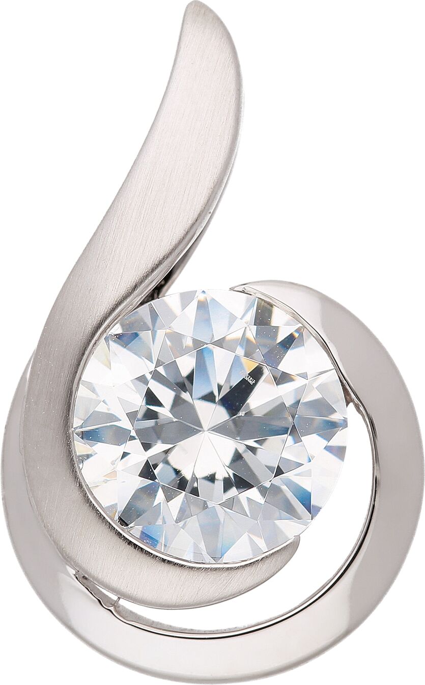 Kettenanhänger ADELIA´S "333 Weißgold Anhänger mit Zirkonia", silber, Schmuckanhänger, Damen, mit Zirkonia, Gold, Kettenanhänger, 333 Gold mit Zirkonia Goldschmuck für Damen