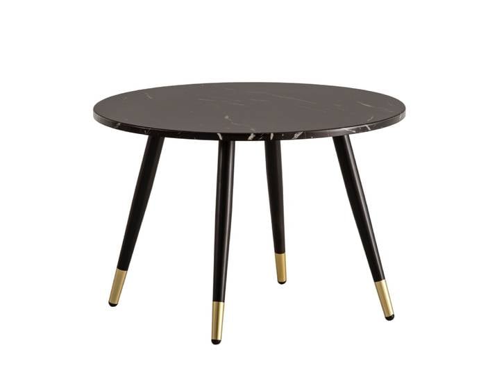 Table basse ronde effet marbre, noir