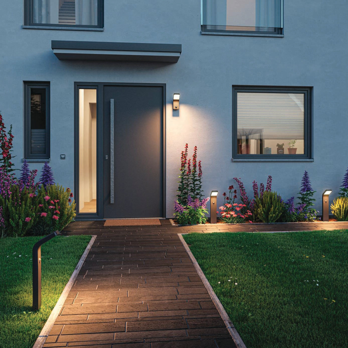 Paulmann - Outdoor Kulma 9W LED Wall Light with Motion Detection in Anthracite