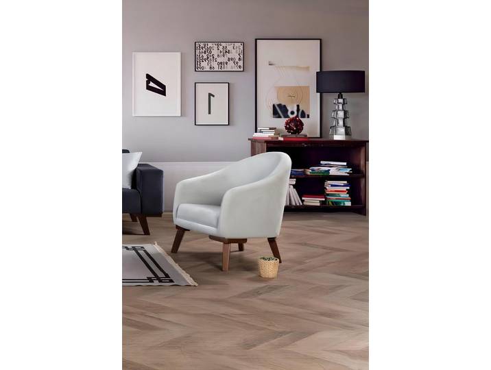 JVmoebel Sessel Weißer Holzsessel mit Polsterung und braunen Holzfüßen (Sessel), Made in Europa
