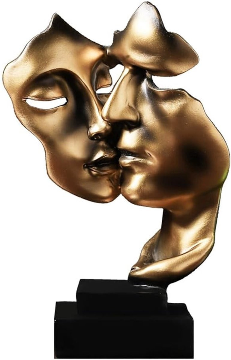 Decoratief Beeldje Gouden Masker Moderne Kunsthars Goudkleurig