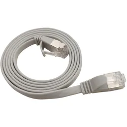 LinkIT Flat U/FTP Cat6A Grey 4m AWG (CAT6a, 4 m), Netzwerkkabel