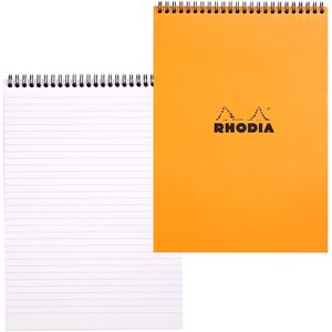 Rhodia Notizblock 18501C, orange, A4, liniert, 80 g/m², mit Spiralbindung, 80 Blatt / 160 Seiten