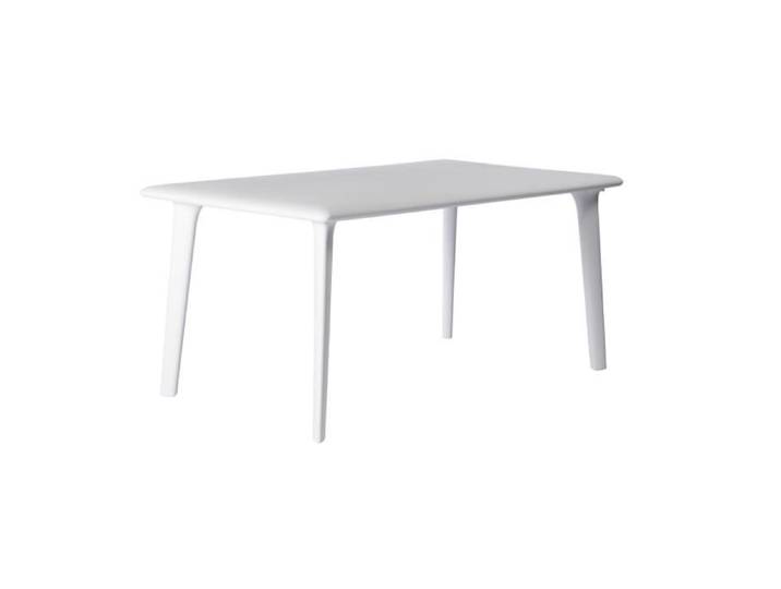 RESOL Mesa Dessa Table Salle à manger intérieure ou extérieure 160x90 rectangulaire 4-6 personnes protection UV - Blanc
