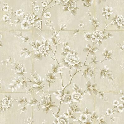 Seabrook Designs Koi Great Wall Floral Unpasted Wallpaper