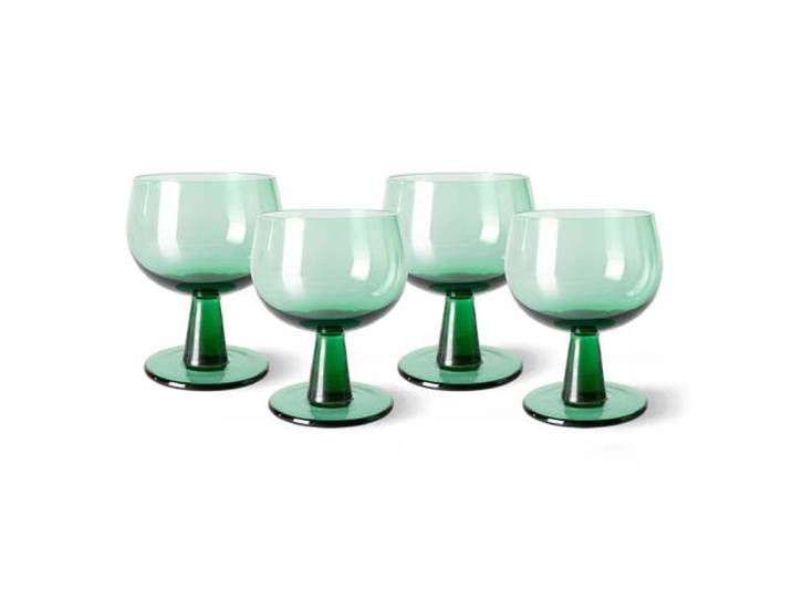 HKLIVING wijnglas the emeralds (set van 4)