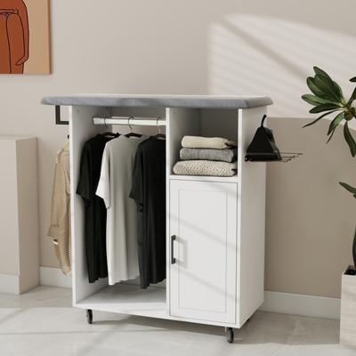 PARISLOFT 40.55''H Multipurpose Ironing Cabinet ，White - 42.13x16.73x40.55''