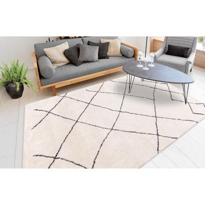 Teppich ME GUSTA "Orlando 525", beige (elfenbein), B:200cm H:27mm L:290cm, Polyester, Teppiche, Teppich, Attraktives Muster, Retrolook,Baumwollrücken, Fußbodenheizung geeignet