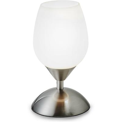 B.K.LICHT Tischleuchte, silber (silberfarben), 1, Ø 10,8cm H: 19,5cm, Leuchten, Touchlampe, dimmbar, Nachttisch-Lampe, Schreibtischlampe, Wohnzimmer, Tischleuchte