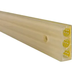 PROREGAL Anfahr- & Rampenschutz aus hochwertigem Polyurethan zum Aufdübeln | HxBxT 9x100x3,5cm | Transparent/Gelb