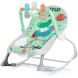 Chipolino Babywippe Baby Spa 2 in 1 elektrisch Stuhl Schaukelfunktion Spielbogen grün
