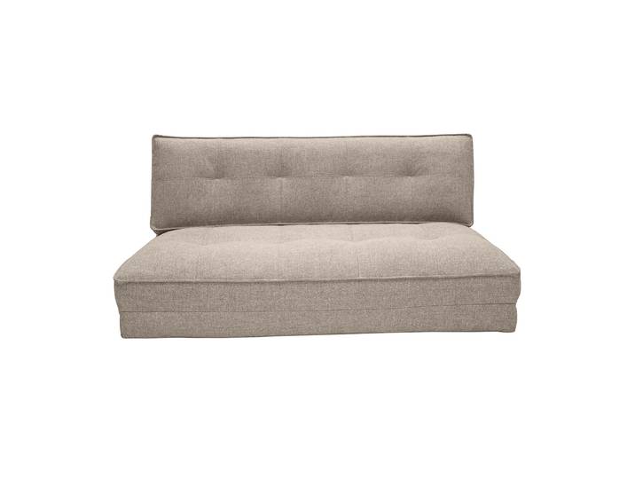 Chauffeuse 2 places convertible en tissu taupe SALLY