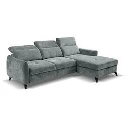 Ecksofa mit Funktion Talia Stoff Grau Graphit