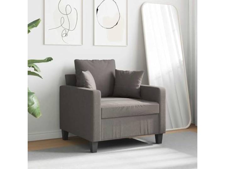 KTHLBRH Sessel Taupe 60 cm aus Stoff Schaumgummi, Metallrahmen, gepolsterte Armlehnen, maximale Belastung 110 kg