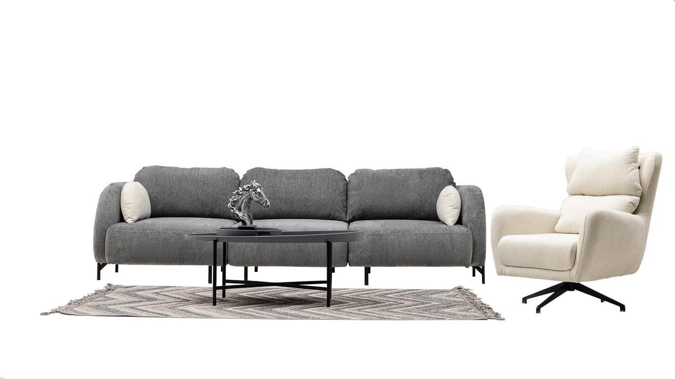 Moderne loungebank set met loungebank en fauteuil voor 4+1 personen