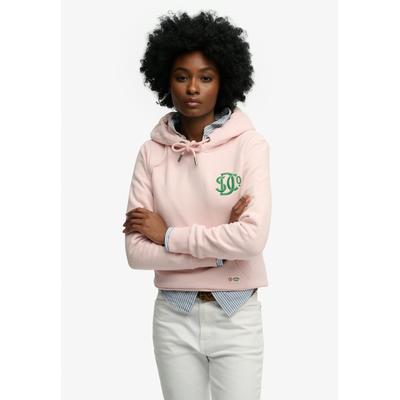 Kapuzensweatshirt SUPERDRY "Sd&co Neon Hood", Damen, Gr. XS, chalk pink, Sweatware, Obermaterial: 80% Baumwolle, 20% Polyester, bedruckt, regular fit normal, Rundhals, Rippbündchen, Sweatshirts