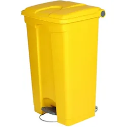 Treteimer Orgavente aus Kunststoff gelb 90 L Abfalleimer mit Pedal, HACCP-konform