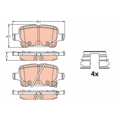 Trw Bremsbeläge hinten (Satz) [Hersteller-Nr. GDB2180] für Vauxhall, Opel