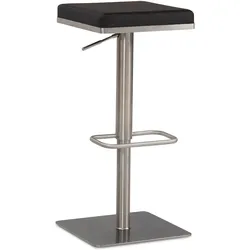 KADIMA DESIGN Barhocker Schwarz Kunstleder Edelstahl Barstuhl Modern, Design Tresenstuhl Drehbar Gepolstert, Bistrohocker Metall Hoch, Thekenhocker