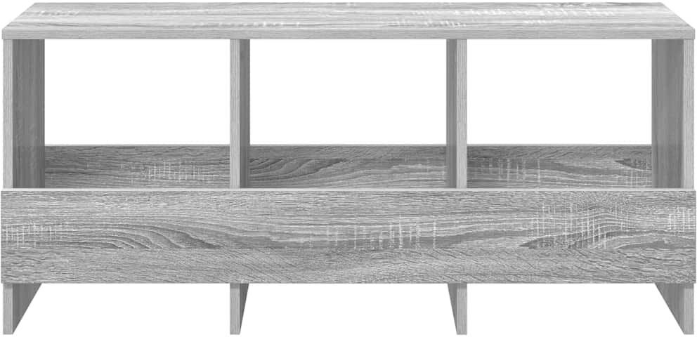 17 Stories Wood Free Standing Magazine Rack Light Grey 45cm H X 102cm W X 30cm D