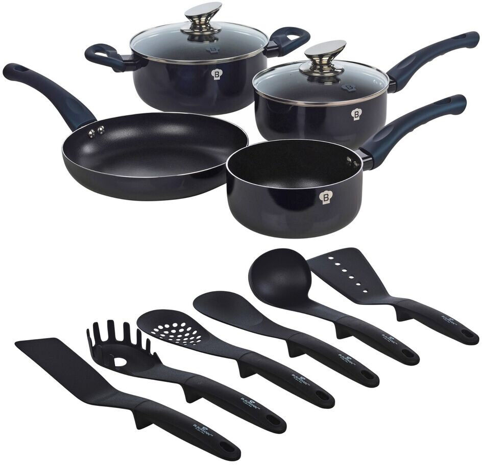 Blaumann 12 - Piece Non-Stick Pressed Aluminium Cookware Set Aquamarine 12