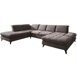 Wohnlandschaft Trento Stoff Braun Espresso