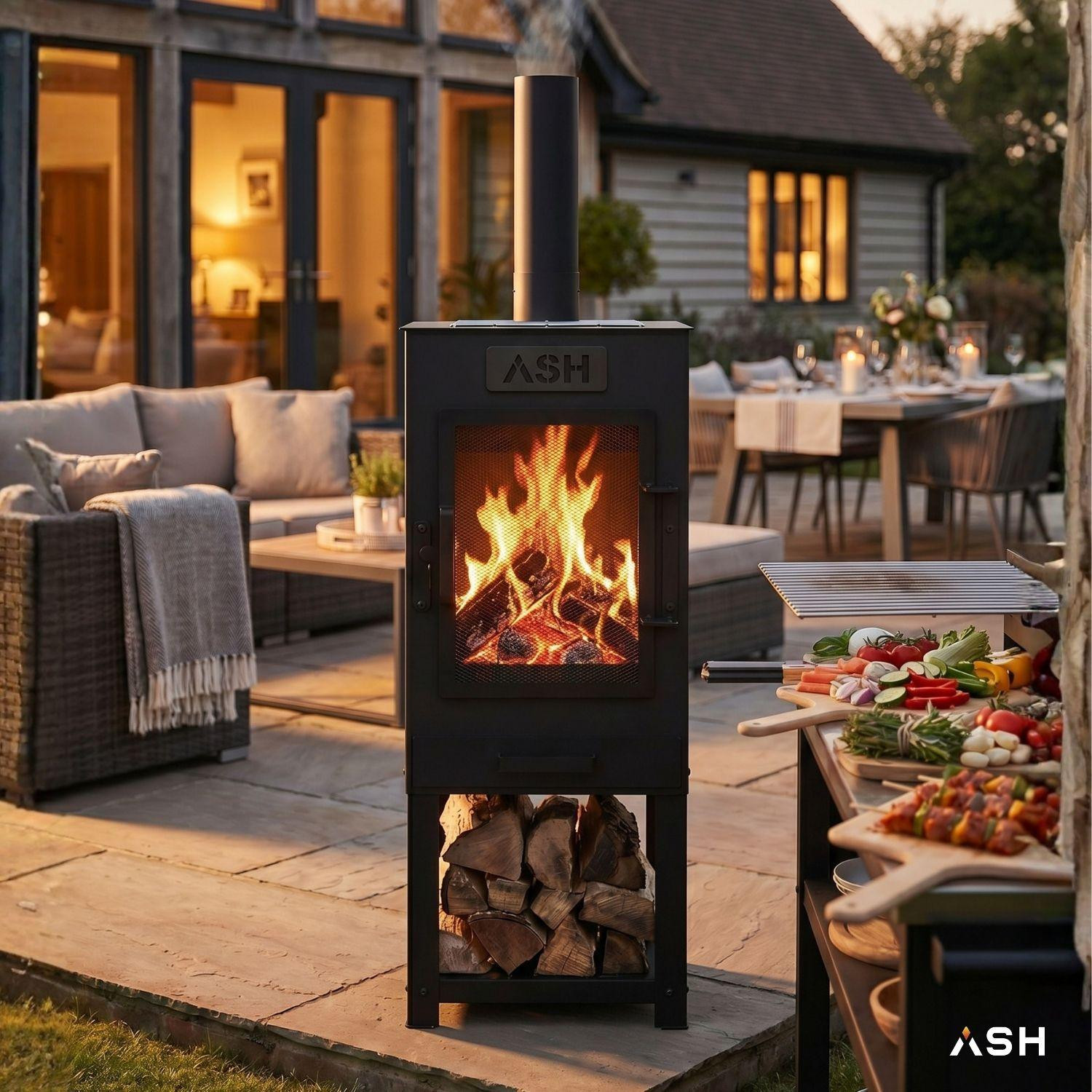 ASH Flare 3 in 1 Tuinhaard Barbeque Zwart