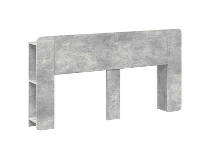 Favemtsl Kopfteil Schrank Betongrau Holzwerkstoff Bett Regal 182.5 cm Praktischer Stauraum hinter dem Bett im Schlafzimmer. Ordnung fuer Buecher und Dekoration auf engem Raum.