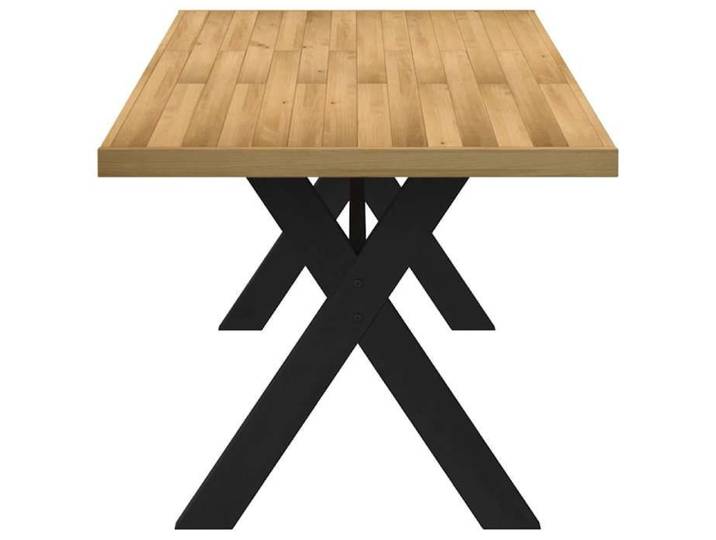 Table à manger NOAIN pieds en forme dexpin - UU - bois de pin massif - noir - Entretien facile - 180x90x75 cm tuk63z