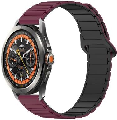 Everyday Crate Xiaomi Watch S4 Sport 22mm Silicone Watch Band Dual Color Magnetic Buckle Replacement Strap wine Red+black