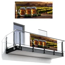 BALKON-SICHTSCHUTZ Bier - Hopfen - Landschaft Witterungsbeständig 200x90 cm