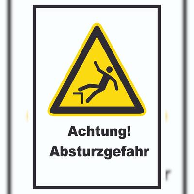 HB-Druck Achtung Absturzgefahr A0 (841x1189mm) Schild