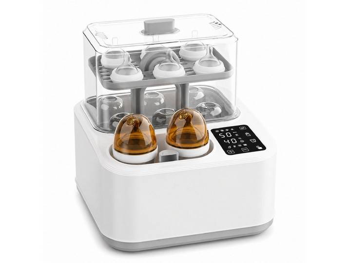 Lisabonde Mikrowellen-Dampfsterilisator Dampfsterilisator & Flaschenwärmer 8-in-1 für 6 Babyflaschen, BPA-frei, 8-in-1 Multifunktion, BPA-frei,Überhitzungsschutz