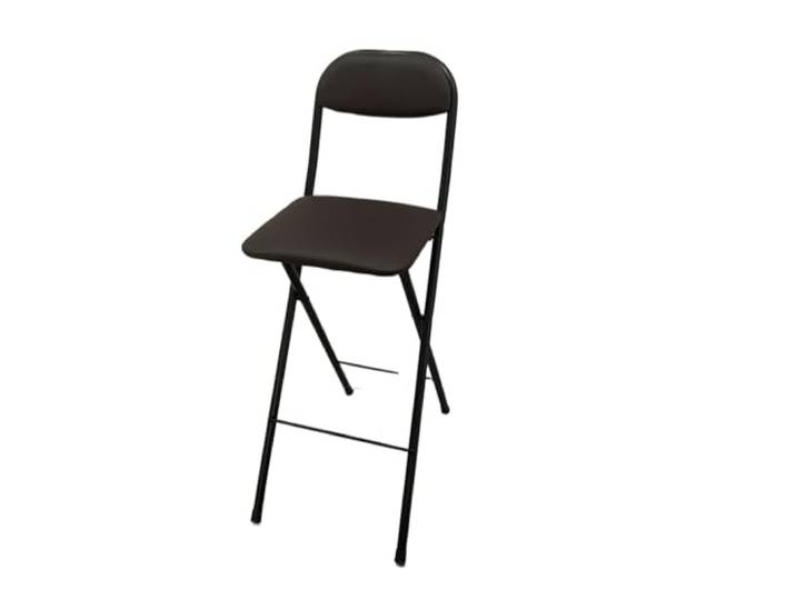 LXLAEOANG Hocker Klappbar Klappbare Barhocker Mit Hoher Rückenlehne Mit Leder gepolsterte, klappbare Stühle in Thekenhöhe for Küche oder Bar(Black 65cm)