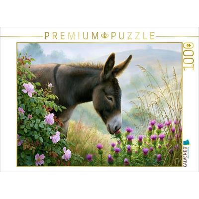 CALVENDO Puzzle Esel frisst Disteln. | 1000 Teile Lege-Größe 64x48cm Foto-Puzzle für glückliche Stunden, von , Calvendo Puzzle
