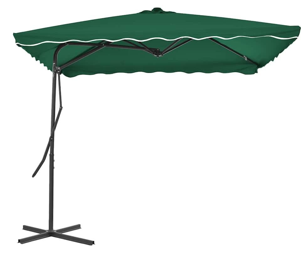 vidaXL Parasol met stalen mast, 250 x 250 cm, groen