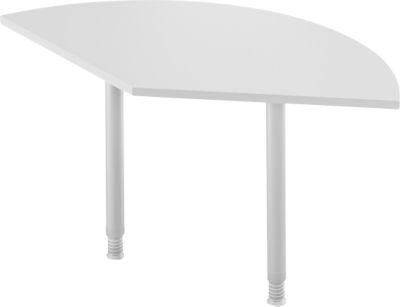 Ansatztisch, 135°, B 800 x T 800 mm, lichtgrau/weißalu